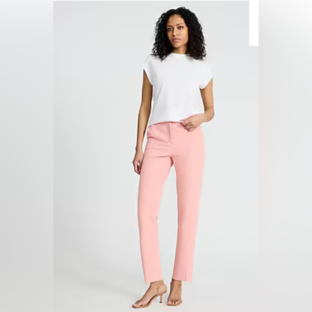NWT Express Editor Super High Waisted Stargaze Pink Straight Ankle Pant